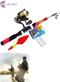 اشتري Fishing Rod Set 1.8m with Bait Hooks and Fish Wheel Reel في الامارات