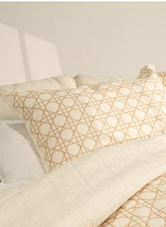 اشتري 3pcs 100%  Reversible Cotton Quilt Set Gold Wicker Suitable for Queen , King and Super King Size Bed في الامارات