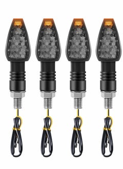 Buy Motorcycle Turn Signal Lights, 4 Pcs 12V Universal Motorbike LED Indicator Blinker Amber Lamp Mini Stalk Arrow Light Front Rear Lights for Motorcycles in UAE