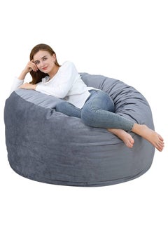 اشتري COMFY CLASSIC ADULT GREY VELVET BEAN BAG WITH VIRGIN BEANS FILLING 8 في الامارات