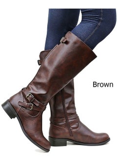 Buy Fashion High Boots Brown in Saudi Arabia