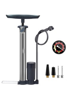 Buy Bike Pump Portable, Ball Pump Inflator Bicycle Floor Pump with high Pressure Buffer Easiest use with Both Presta and Schrader Bicycle Pump Valves-160Psi Max in UAE