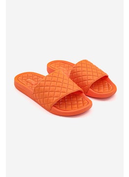 Buy Women Quilted Slip On Lusso Slide Slipper, Orange in Saudi Arabia