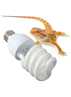 اشتري Reptile Light Fixture Reptile UVB Bulb for Desert Reptiles Bearded Dragon Compact Fluorescent Terrarium Lamp white light في السعودية