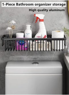 اشتري 1-Piece Bathroom Organizer Storage Bathroom Shelving Black 30 x 13.5 x 7.7 Centimeter في الامارات