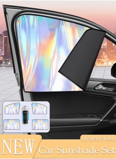 اشتري Car Side Window Sun Shade Set, 4 Pack Universal Magnetic Car Curtain with Blocks UV Rays, Automotive Window Sunshades, Window Sunshades Privacy Curtains في الامارات