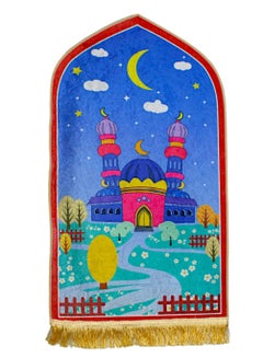 اشتري سجادة صلاة أطفال مبطنة بتصميم إسلامي هدية للأطفال هدية العيد وهدايا رمضان الأبعاد 90×50 سم في السعودية