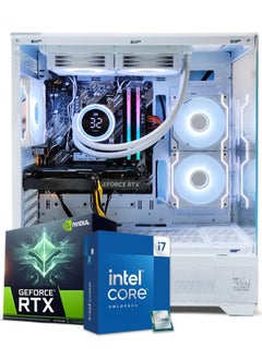 اشتري كمبيوتر ألعاب True Nort، معالج إنتل كور i7-12700F، بطاقة رسومات RTX 3060، ذاكرة عشوائية 32 جيجابايت، قرص صلب SSD سعة 512 جيجابايت، قرص صلب HDD سعة 1 تيرابايت، مبرد سائل 240 مم، نظام ويندوز 11 برو، هيكل أبيض في الامارات