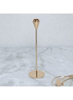 Buy Lume Taper Pillar Candle Holder, Gold - 8X28Cm in UAE