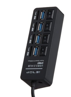 اشتري iETOP Kx1526 Hub 4xPort USB 3.0 و 4xSwitch سوبر سبيد 5 جيجابت في الثانية U3-25 أسود في مصر