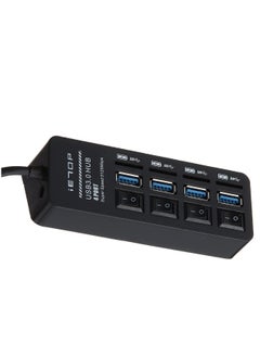 اشتري iETOP Kx1526 Hub 4xPort USB 3.0 و 4xSwitch سوبر سبيد 5 جيجابت في الثانية U3-25 أسود في مصر