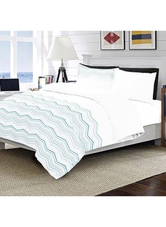 Buy Valley Super King-Sized Duvet Cover Set, Blue & White - 240x260 cm in UAE