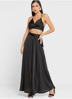 Buy Cami Crop Top & Front Split Maxi Skirt Set in UAE