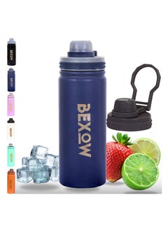 Buy BEXOW Double Wall Vacuum Flask – Insulated Stainless Steel Water Bottle, 530ml, Leak-Proof, Durable, Hot & Cold Beverage Thermos in UAE