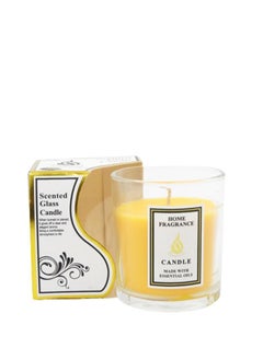 اشتري Home Lights Highly Scented Candles, Smokeless Long Lasting with long Burn Time. Home and Office Décor, Yellow 8x8x8cm في الامارات