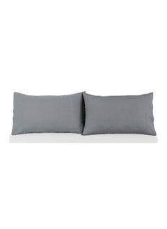 Buy Retreat 2-Piece Pillow Case Set 50X90Cm - Storm Grey in UAE