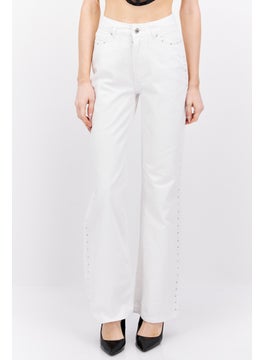 اشتري Women Straight Fit High Rise No Stretch Jeans, White في الامارات