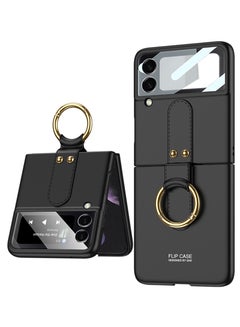 اشتري Slim Phone Case Cover with  Finger Ring for Samsung Galaxy Z Flip3 5G Black في السعودية