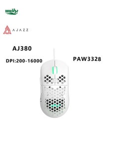 اشتري ajazz ajazz AJ380 Lightweight Wired Gaming Gaming Mouse Macro Universal Desktop PC Lipheral - White Whiture White في الامارات