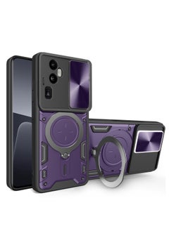 Buy SHIELD EGYPT For Oppo Reno10 Pro Plus Armored Camera Shield Cover Camera Lend Protection, Built-in 360° (Purple) in Egypt