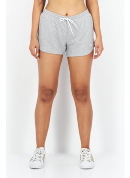 اشتري Women Sportswear Fit Drawstring Brand Logo Short, Grey في الامارات