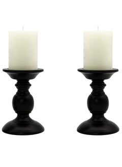 Buy Candle Holders, Pillar Holders Centerpieces for Table, Black Retro Metal Holder Candlesticks Decor in UAE