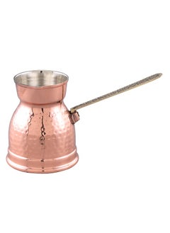 Buy Majestic Copper Turkish Coffee Pot – Capacity: 370 ml (Medium Size), Hammered Design, Rose Gold Finish – Handcrafted with Elegant Handle, Perfect for Turkish Coffee, Arabic Coffee, Tea, Milk, and Hot Beverages in UAE