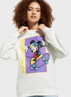 Buy Mickey Mouse Print Sweatshirt in Saudi Arabia