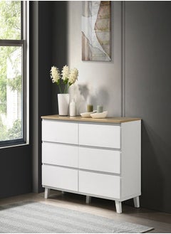 اشتري Kulltorp Plus 6-Drawer Double Dresser With Legs And Without Mirror 40x74.1x120.2 cm في السعودية