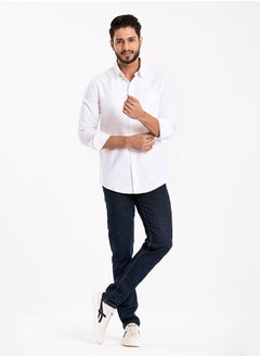 Buy COTTON WHITE CASUAL LONG SLEEVE SHIRT in UAE