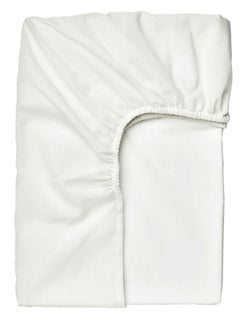 Buy Single Fitted Bed Sheet White 90 x 200 cm in Saudi Arabia