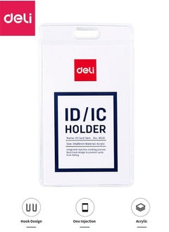 Buy Vertical Clear ID Badge Holder Plastic Sleeve Card Holder Name Badge Vertical White With Transparent Case 89x54mm in UAE