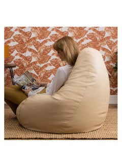 اشتري Comfy Pvc Beige Large Classic Bean Bag With Bouncy Beans Filling في الامارات