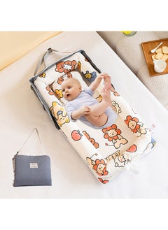 Buy Portable Foldable Cotton Baby Bed with Pillow Foldable Crib Bed Baby Lounger Travel Infant Newborn Baby Nest Portable Baby Bedding in Saudi Arabia