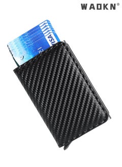 Buy Card Holder Wallet with Coin Pocket Magnetic Closure Pop Up Cards, With ID Window Leather Wallet for Cash & Credit Cards, Slim Business Credit Card Wallet with Money Pocket for Men in Saudi Arabia