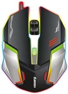 Buy Jertech KX 2783 Gaming Mouse Rainbow Stylish Lights, 1.4 Meters -Black and Silver in Egypt