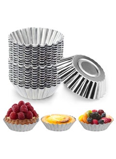 اشتري 20Pcs Egg Tart Aluminum Cupcake Cake Cookie Mold Lined Mould Tin Baking Cups في الامارات