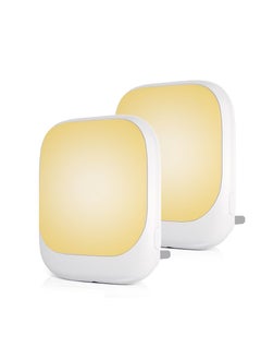 Buy Night Light Socket with Twilight Sensor, Night Light Children 3-Level Brightness Adjustment, 2700 K Warm White Night Lamp for Bedroom, Staircase, Hallway,Pack of 2[Energy Class A]，UK PLUG in UAE