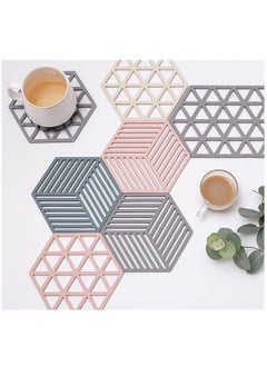 اشتري 8 Pack Premium Silicone Trivet Mats Multipurpose Hot Pot Holders Trivets for Hot Pots and Pans, Hot Pads Thick Countertop Mat for Hot Dish Non-Slip and Heat Resistant في السعودية