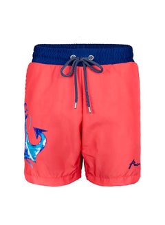 Buy Anchor Men Swim Shorts with Elastic Drawstring Waistband Medium in UAE