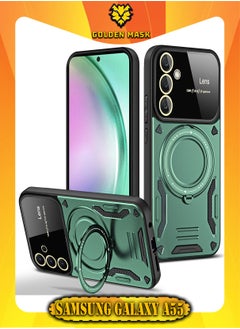 اشتري GOLDEN MASK For Samsung Galaxy A55 Camera Lens Camera Protection Supports Wireless Charging With Magnetic Ringe (Green) في مصر