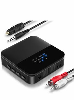 ZIOCOM Bluetooth Transmitter for TV PC, Bluetooth Receiver for Car Speaker,  2-in-1 Wireless 3.5mm Bluetooth Aux Adapter with Built-in Mic and Battery,  Dual Link, aptX Low Latency 