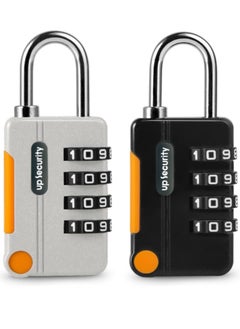 Buy 2-Piece Combination Locks with High Security for Personal Drawers and Luggage, Black and Grey in Saudi Arabia