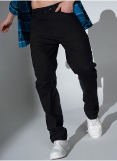 Buy Men Straight Fit Clean Look Stretchable Jeans in UAE