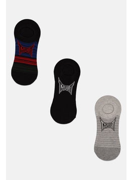 اشتري Men 3 Pair Knitted invisible Socks, Black/Grey Combo في الامارات