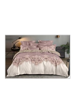 اشتري طقم لحاف Embrace King Comforter مكون من 6 قطع من القطن المصقول مقاس كينج، ملاءة سرير واحدة مثبتة 200 * 200 سم، لحاف واحد ثابت 220 * 240 سم، 4 قطع أغطية وسائد فائقة النعومة في الامارات