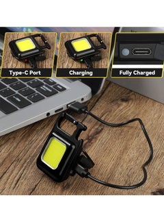Buy Mini Portable Rechargeable Keychain LED Flashlight With 4 Light Modes in Egypt
