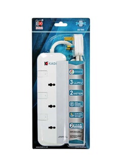 اشتري Power Strips CG7003 Heavy Duty Extension Cord with 3 way Outlets with switches, Charging Socket with 2 meter Heat resistant  Extension Cord (White) في الامارات