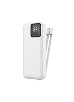 اشتري LED Display 22.5W 20000mAh Power Bank With Built-In Cable - White في الامارات