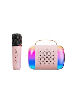 Buy Portable Bluetooth speaker home wireless Karaoke Speaker Microphone outdoor singing small family ktv Y5 pink-single microphone in UAE